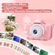 Digitális fényképezőgép gyerekeknek, Morovan, dupla kamera, Gyerekkamera, 32GB-os kártyával, fotó/videó funkcióval, time-lapse, 5 millió pixel, 2,0 hüvelykes kijelző, 600 mAh, Kisjátékok mellékelve, szilikon védelem, ABS, Rózsaszín