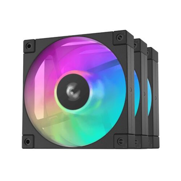 Комплект вентилатори, DeepCool FD12, Fan Pack 3-in-1 3x120mm, Black, Addressable RGB