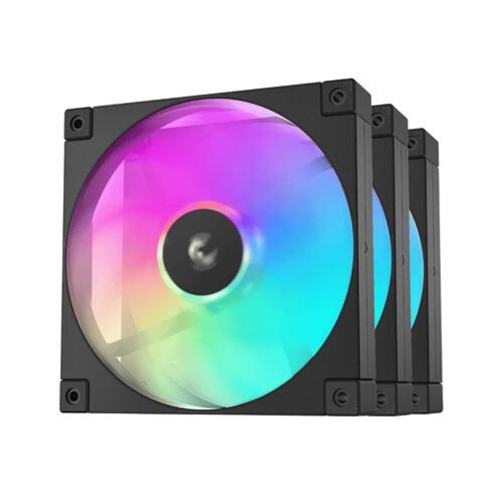 Комплект вентилатори, DeepCool FD14 Black, Fan Pack 3-in-1 3x140mm, Addressable RGB