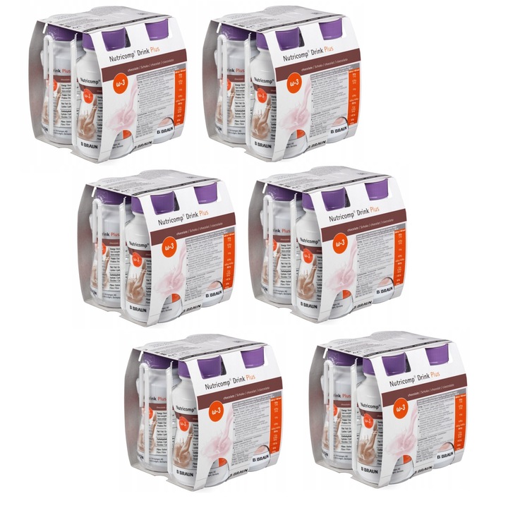 Supliment Alimentar, Nutricomp, Drink Plus, Set 24 Buc, 200ml, Aroma De Ciocolata