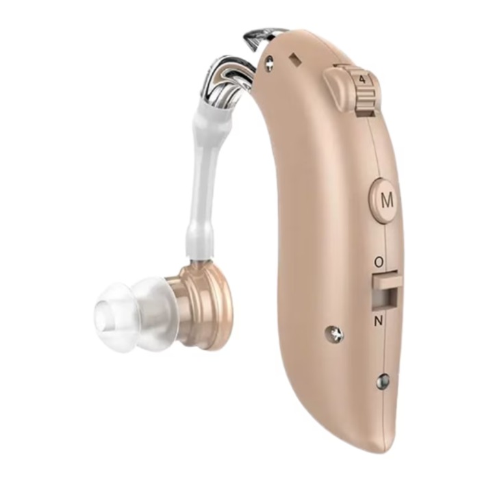 Aparat Auditiv, Model G25BT, Incarcare la priza, Conectare cu telefonul mobil, Autonomie 80h-100h, Chip Digital, 4 Niveluri de Volum, Bej