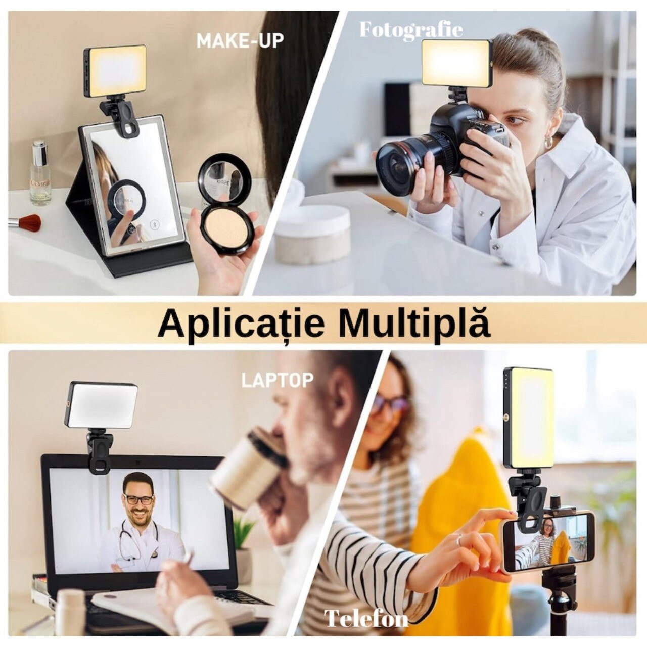 Lampa LED Portabila, Selfie Light pentru Poze sau Video, Ajustare ...