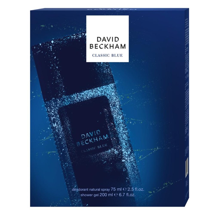 Комплект David Beckham Classic Blue: Дезодорант Natural Spray 75 мл + Душ гел, 200 мл
