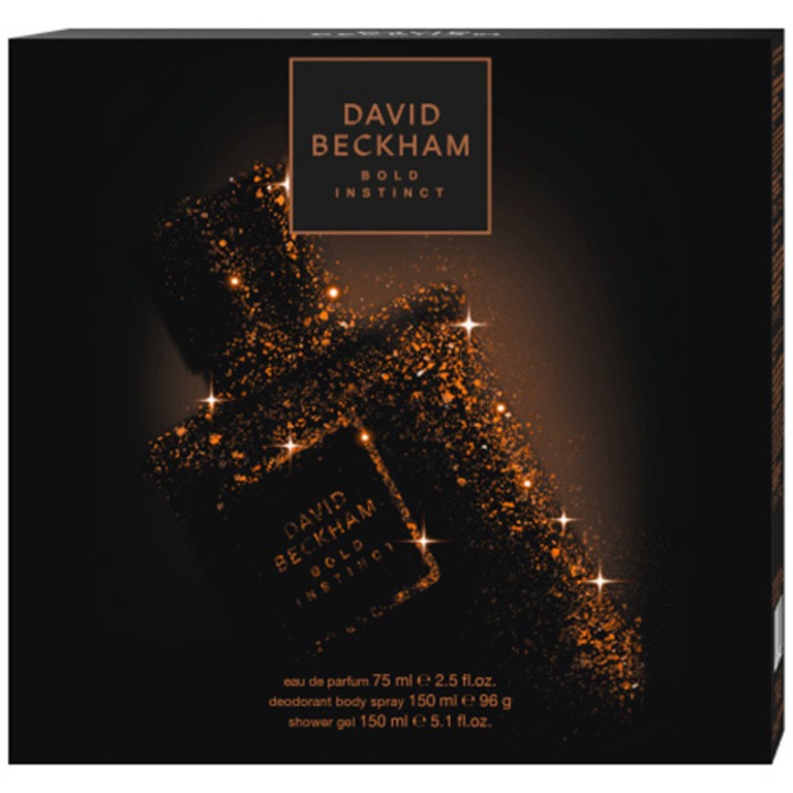 Set Cadou David Beckham Bold: Apa de parfum, 75 ml + Gel de dus 150 ml + Deodorant, 150 ml
