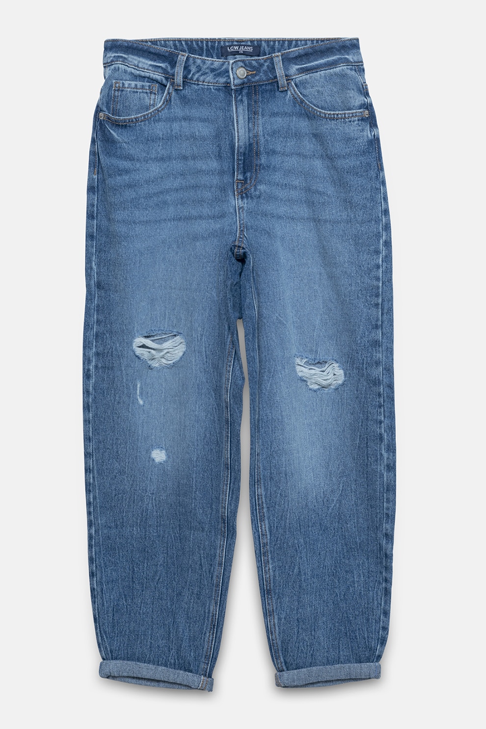 LC WAIKIKI, Blugi mom slim fit, Albastru, 32