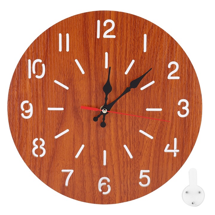 Jormftte díszítőóra, kerek, retro stílusú, 30 cm, barna színű, korrózióálló