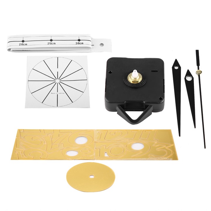 Jormftte 3D dekoratív óra, modern design, halk járású, arany, szerelési készlet