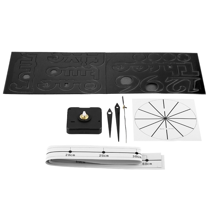 Jormftte modern dekoratív falióra, 3D, fekete, önösszeszerelhető, nem ketyeg, különböző méretek