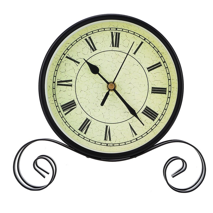 Jormftte vintage dekoratív óra, retro stílusú, vasból, környezetbarát, 10x15cm