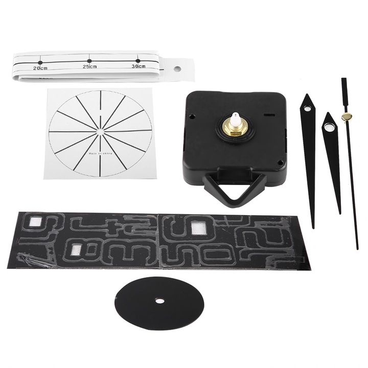 Jormftte 3D dekoratív óra, fekete, zajtalan, DIY szerelés, nagy méretek