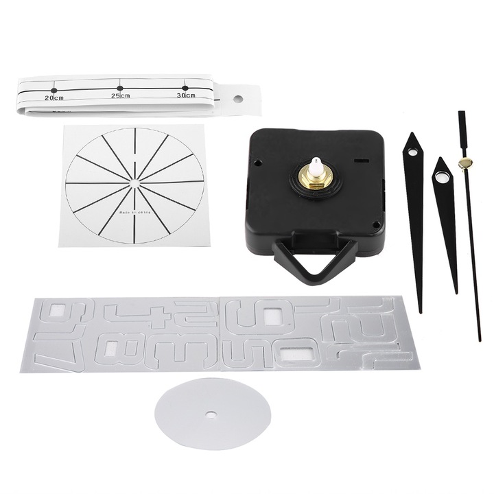 Jormftte 3D dekoratív falióra, számlap nélkül, ezüst, barkács összeszerelés, nem ketyegő