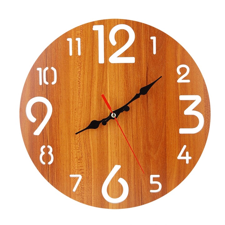 Jormftte vintage falióra, elegáns design, barna szín, 30x30cm