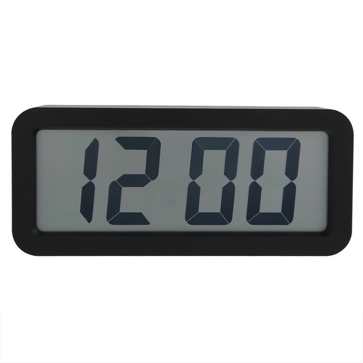 Jormftte dekoratív óra, digitális asztali óra, ébresztő, 16 zenei hang, fekete, 30x10x5cm