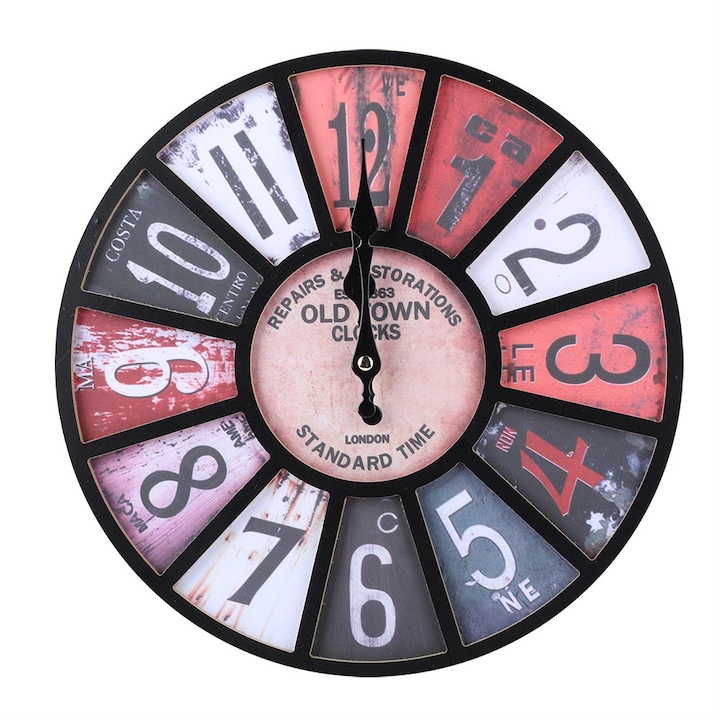 Jormftte dekoratív falióra, vintage stílusú, elegáns színű, 30x30cm