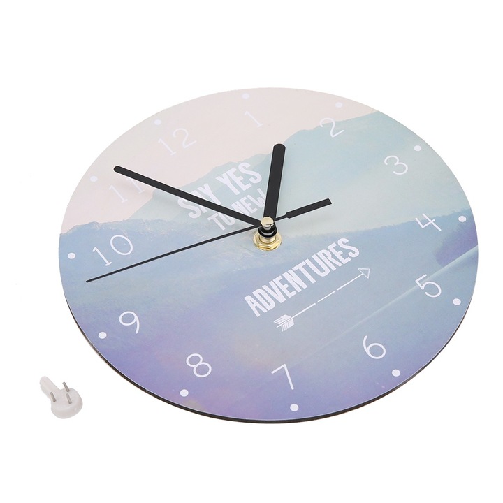 Jormftte dekoratív óra, modern design, inspiráló idézetek, MDF, 30x30cm