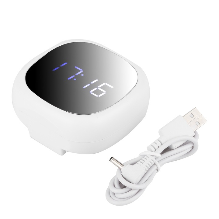 Jormftte dekoratív óra, LED ébresztőóra, sminktükör, fehér, multifunkcionális