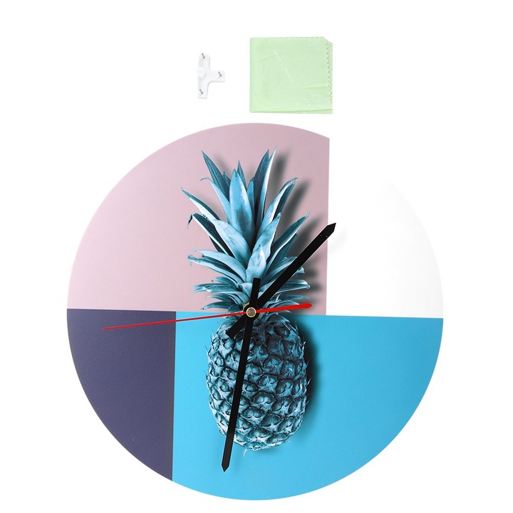 Jormftte dekoratív fa falióra, csendes szerkezettel, természetes fa számlappal, vízálló, 30x30cm