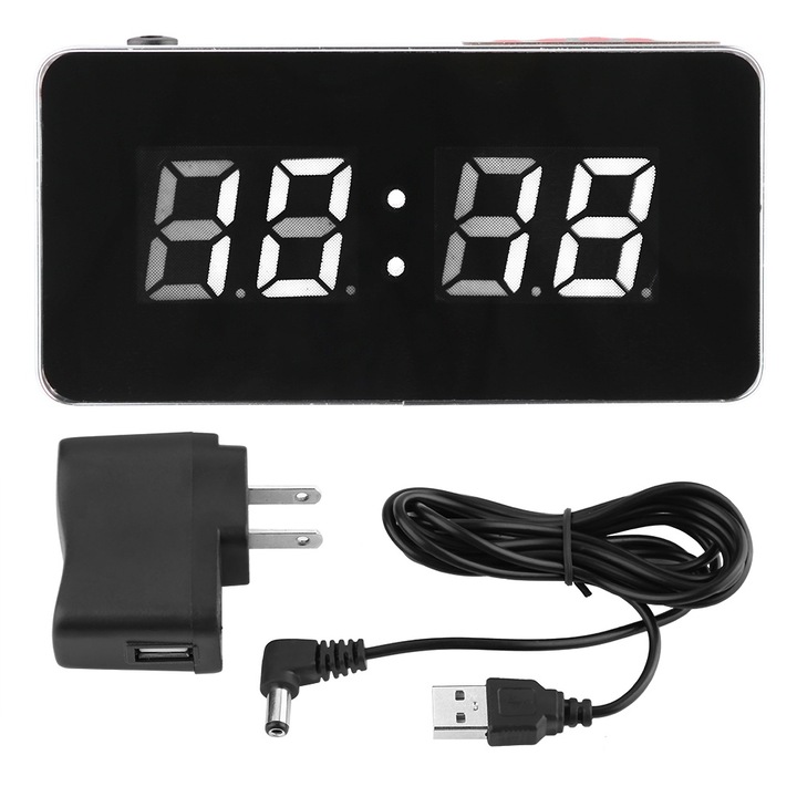 Jormftte dekoratív óra, LED kijelző, 5 hüvelykes Nixie cső, fehér, hálózati tápellátás