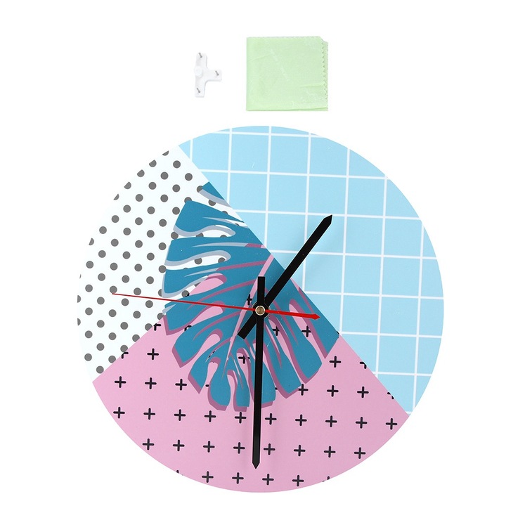 Jormftte dekoratív fa falióra, csendes szerkezettel, természetes fa számlappal, vízálló, 30x30cm