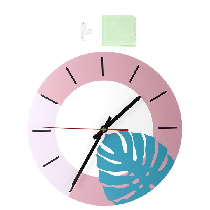 Jormftte dekoratív fa falióra, csendes szerkezettel, természetes fa számlappal, vízálló, 30x30cm