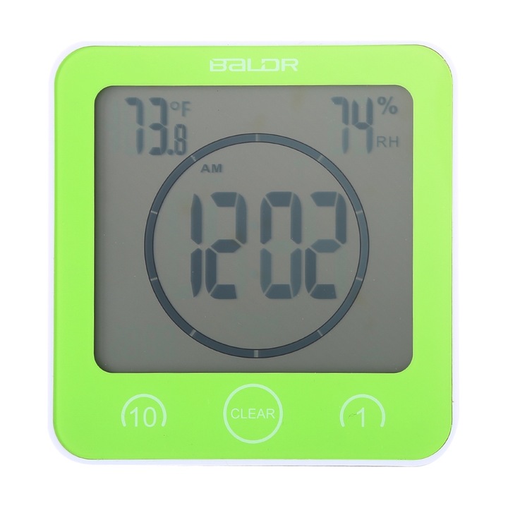 Jormftte dekoratív óra tapadókoronggal, hőmérővel, páratartalom-mérővel, zöld, beltéri