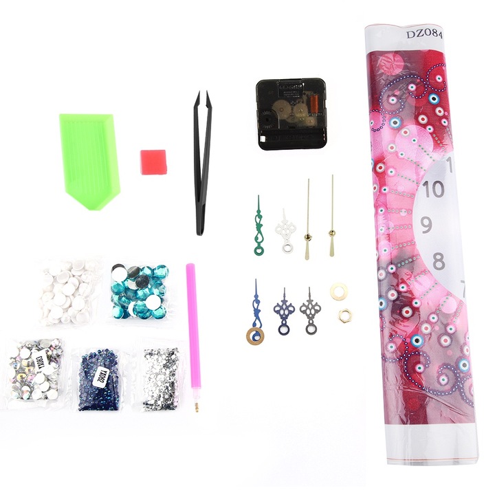 Modell különleges DIY gyémántfestés keresztszemes kézműves falióra ajándék otthoni dekoráció (#1)