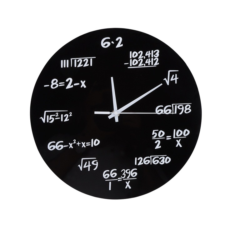 Jormftte dekoratív falióra, kör alakú, akril, fekete, 30x30cm