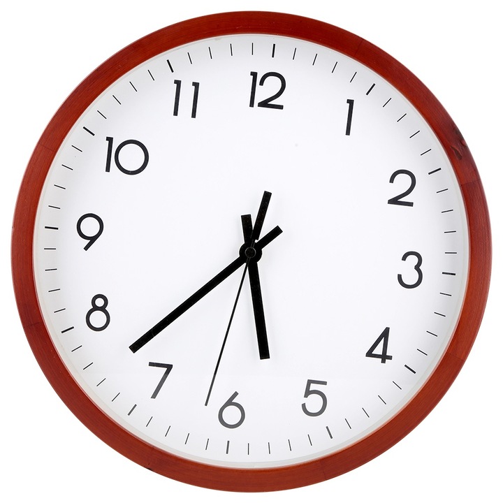 Jormftte Dekoratív falióra, tömör fa, átlátszó üveg, 30x30cm, csendes