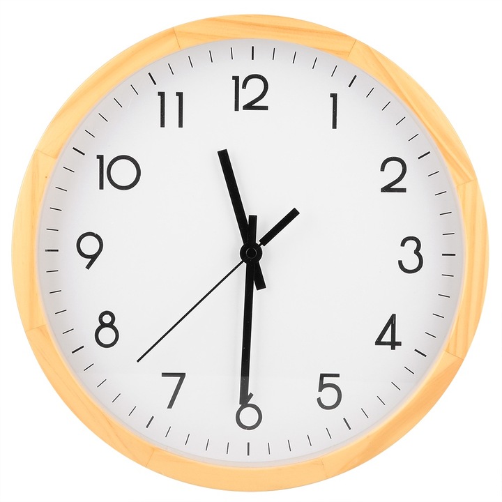 Jormftte tömörfa falióra, átlátszó üveg, 30x30cm, csendes