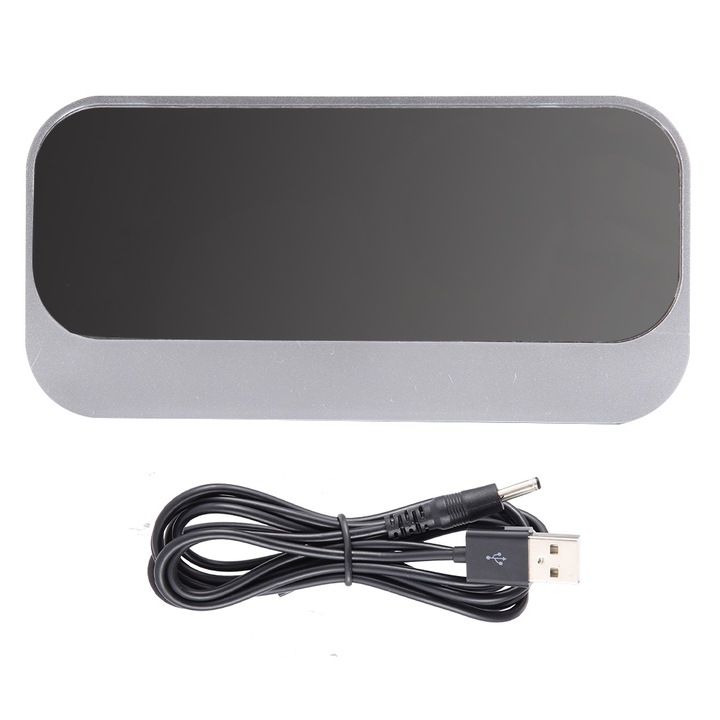 Jormftte dekoratív óra nagy LED kijelzővel, memóriafunkcióval, tükörfelülettel, fekete