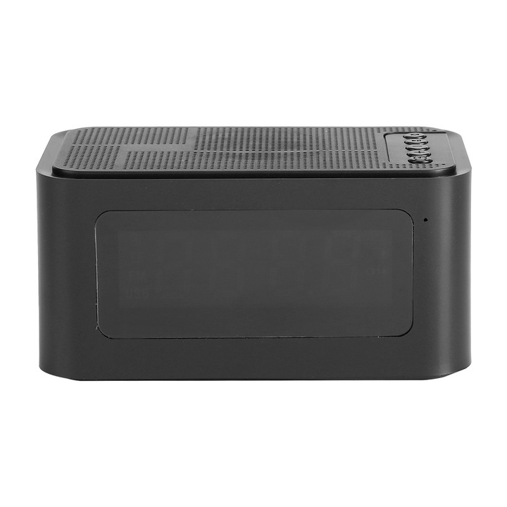 Jormftte többfunkciós digitális ébresztőóra, Bluetooth, fekete, zenetámogatás, 1200mAh akkumulátor