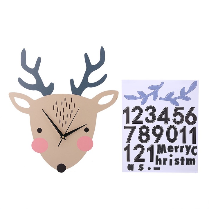 Jormftte dekoratív óra, rajzfilm állat design, csendes mechanizmus, kompakt méretek