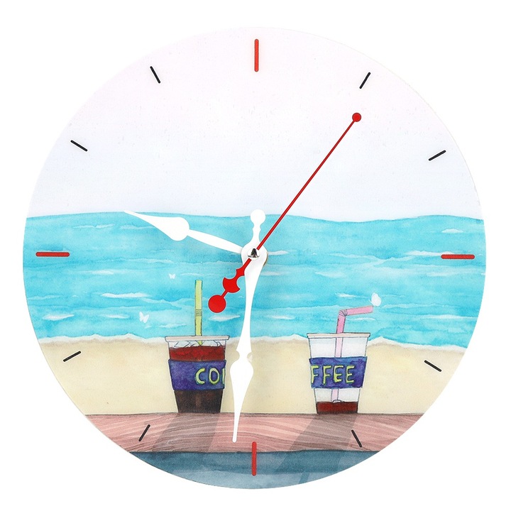 Jormftte dekoratív óra, kerek, akril, öntapadós, szobába, irodába, 30x30cm