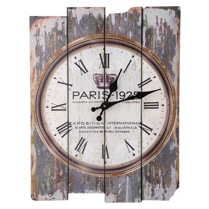 Jormftte dekoratív falióra, vintage stílusú, elegáns színű, 30x30cm