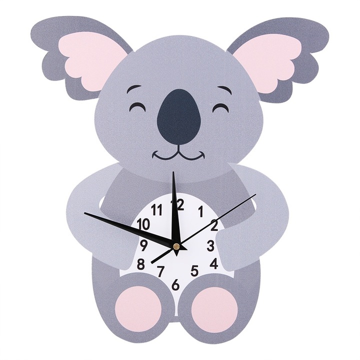 Jormftte dekoratív óra, állatos design, csendes, hordozható, 20x20cm