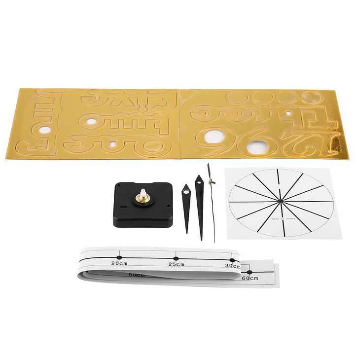 Háromszínű fali matricák Lakásdekoráció barkács európai akril nagy 3D falióra csendélettel (arany) (elemek nélkül)