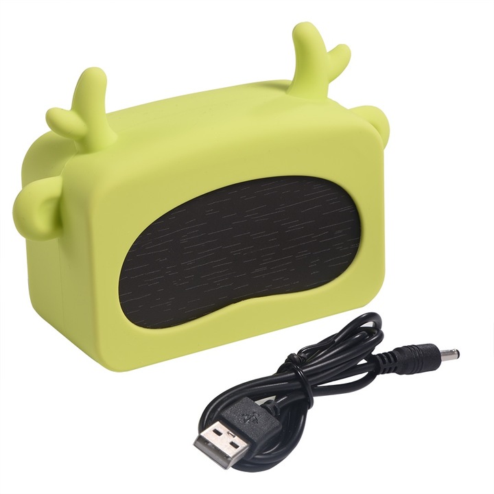 Jormftte LED digitális ébresztőóra, fényerő-állítás, hőmérséklet kijelzés, zöld, szett