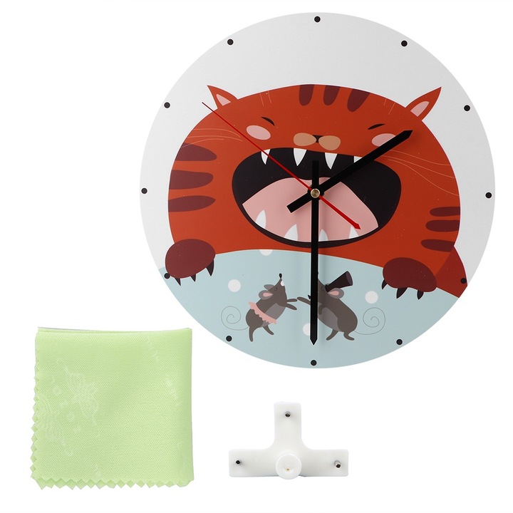 Jormftte dekoratív óra, retro modell, fém, csendes, 30x30cm