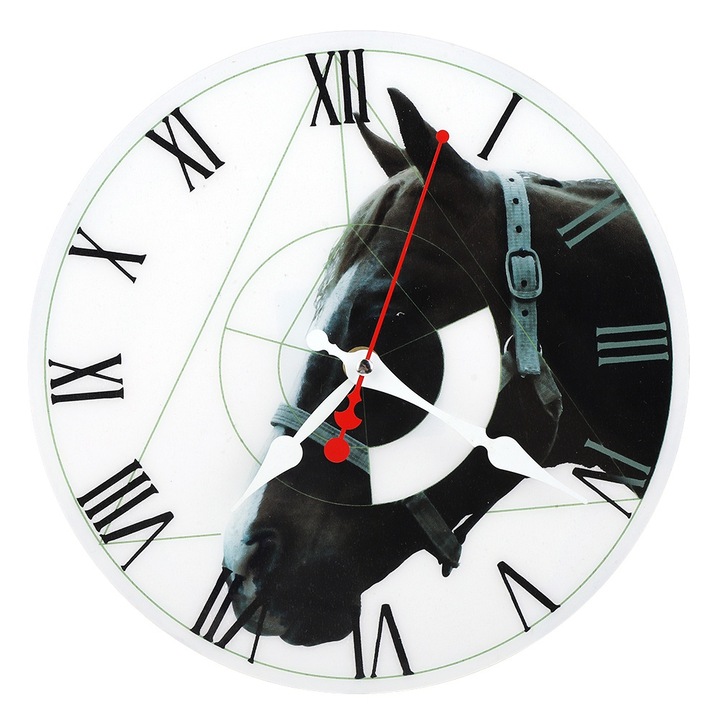 Jormftte dekoratív falióra, kerek, római számokkal, elemes, egyszerű design, 30x30cm