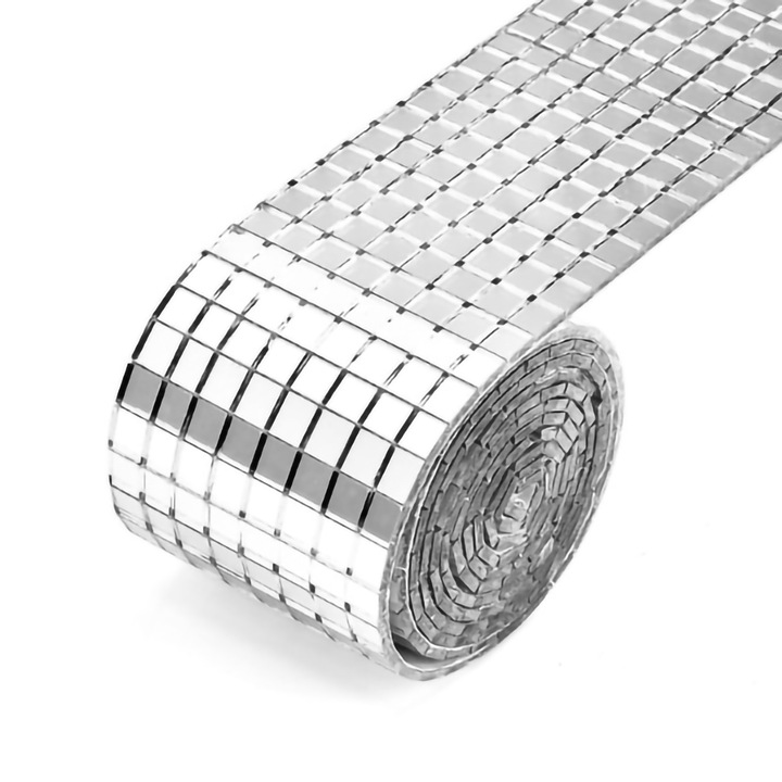 Jormftte 1m öntapadós dekoratív matrica, ezüst, fürdőszobába, üveg anyag, könnyen tisztítható