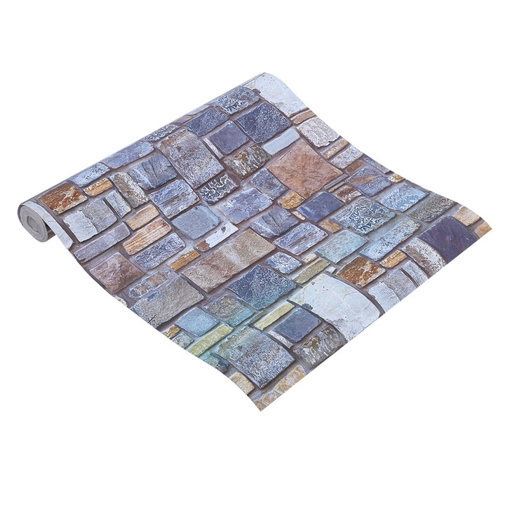 Öntapadós tapéta vintage tégla mintával, levehető falmatricák, hálószoba, kollégiumi szoba, szekrény dekoráció