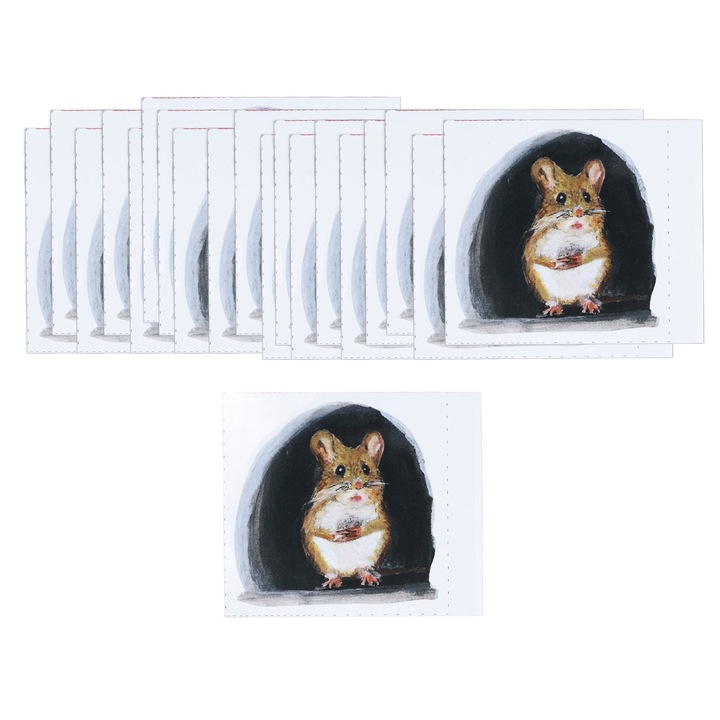 Set 20 Stickere Decorative pentru Perete, Model Realist cu Soareci, PVC, Multicolor