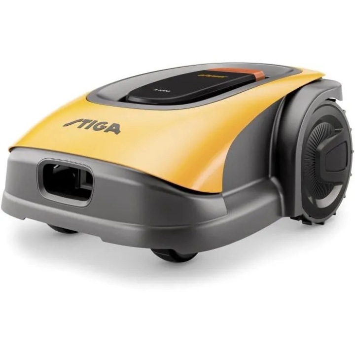 Stiga A 1000 robotfűnyíró, 100 W, 0,5 LE, 2,5 Ah, autonómia 1,5 óra, sárga