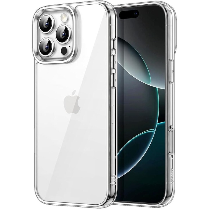 Кейс за телефон, противоударен, не пожълтява, за iPhone 16 Pro Max 6.9 инча, прозрачен