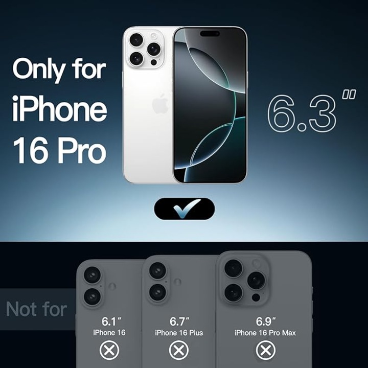 Husa telefon mobil, rezistenta la socuri, textura fibra de carbon, potrivita pentru iPhone 16 Pro 6.3 inch, negru