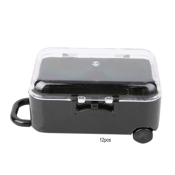 12 darabos mini bőrönd formájú doboz szett kerekekkel, Jormftte, műanyag