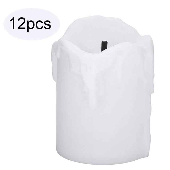 Jormftte 12 db LED elektromos gyertya szett, fehér, esküvői és parti dekorációkhoz