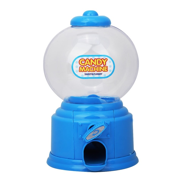 Кутия за бонбони с отвор за монети, Amrinugl, пластмаса, 14 x 9 см, синя/прозрачна