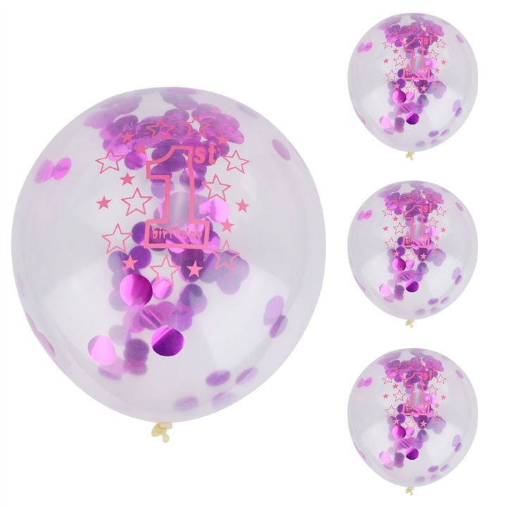 10 db 12 hüvelykes átlátszó latex lufi koronás mintával, rózsaszín