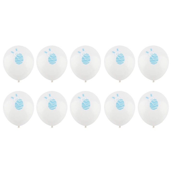 10 db latex lufi nyomtatott nyuszival húsvéti fesztiválra, Jormftte, kék